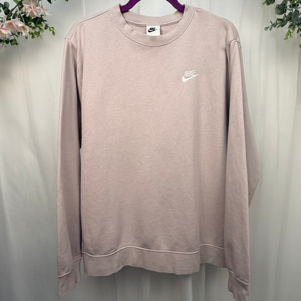 Nike Club Fleece Crewneck Sweatshirt Mauve Pink DQ5473-019 Mens XL